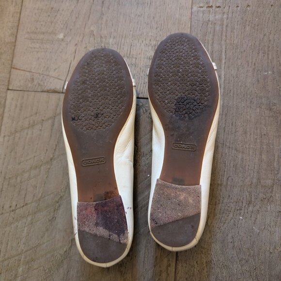 Coach White Leather Ballet Flats - Picture 5 of 5